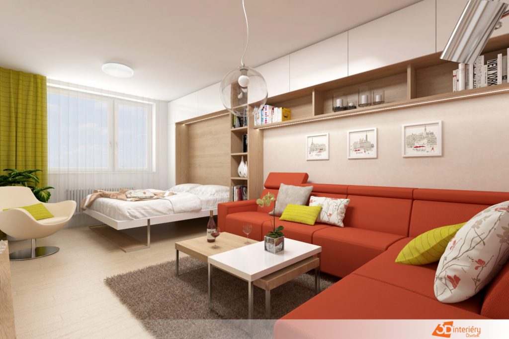 Design obývacího pokoje se spaním - Český Těšín